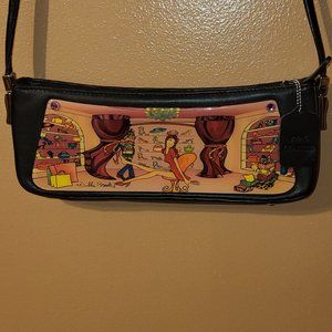 Vintage Debbie Brooks Purse Handbag Acrylic Black Leather Shopping
